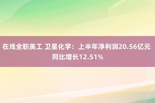 在线全职美工 卫星化学：上半年净利润20.56亿元 同比增长12.51%